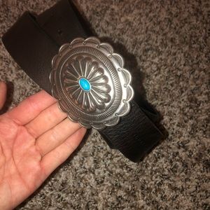 Belt w turquoise stud